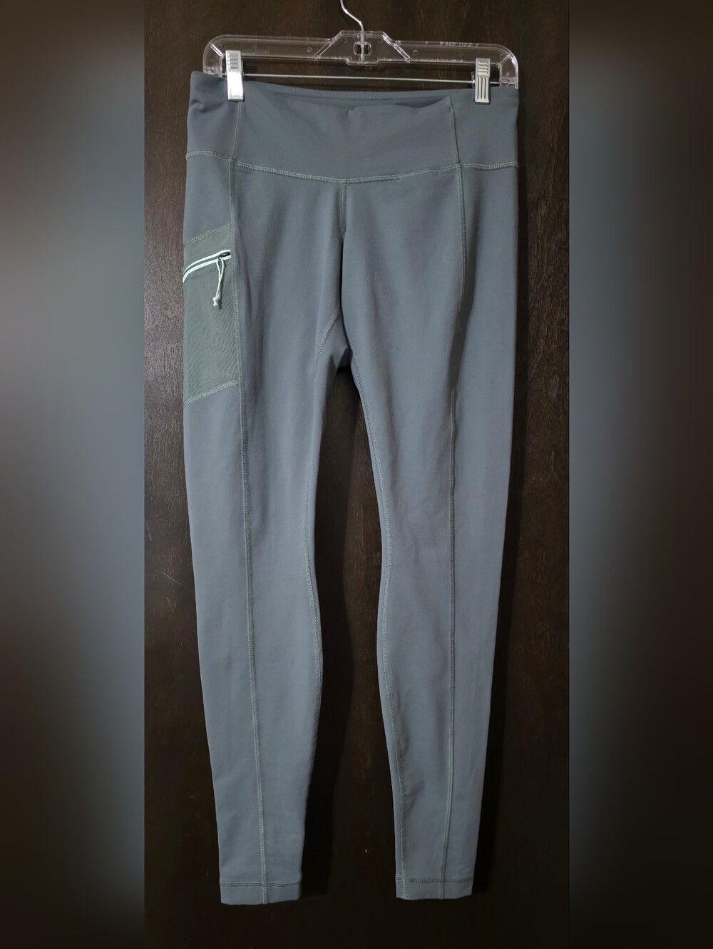 Columbia Luminary Performance Leggings Green/Gray Zip Pocket Women's Sz Small